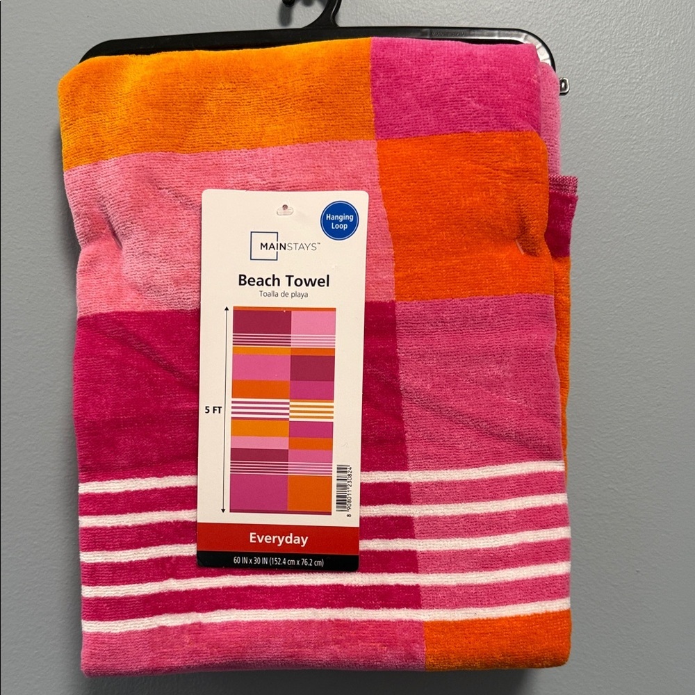 Mainstays Vibrant Pink and Orange Towel